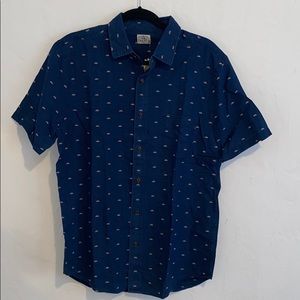 Faherty SS Sunrise Indigo Print Shirt